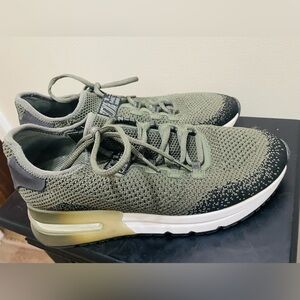 Ash Green and Black Athletic Sneakers